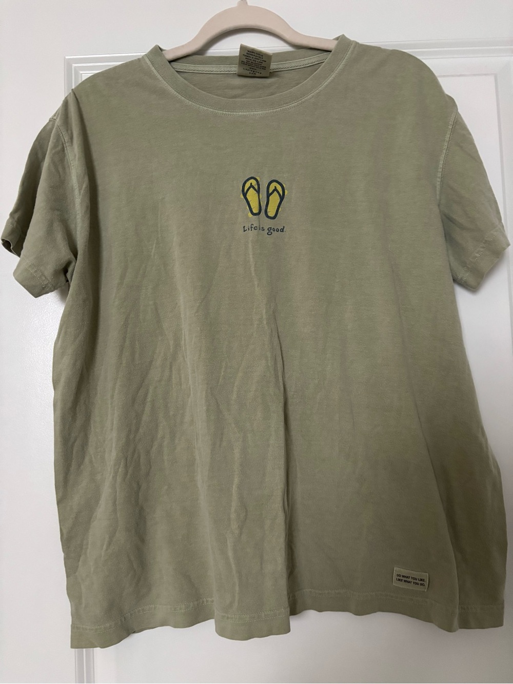 Life Is Good Olive Green Flip Flop Tee for Kids